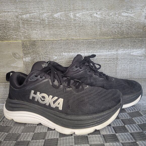 Hoka Gaviota 5 Black White Running Walking Comfort Shoes Women's 9.5 - Picture 2 of 11